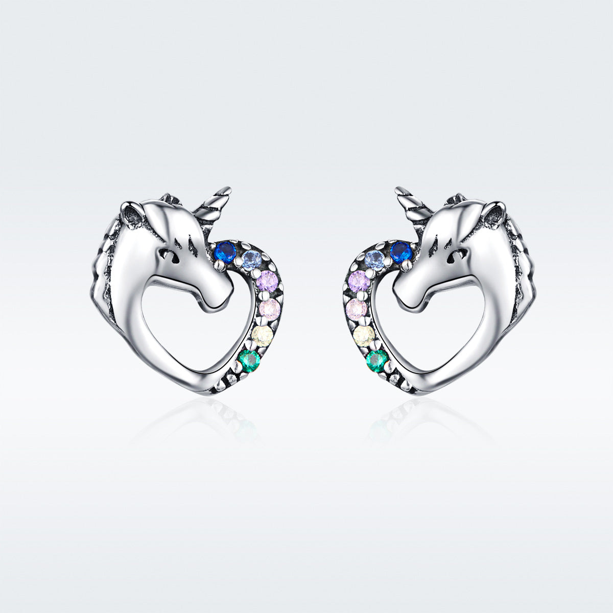 925 Sterling Silver Earrings with Oxidized Finish and Pavé Setting