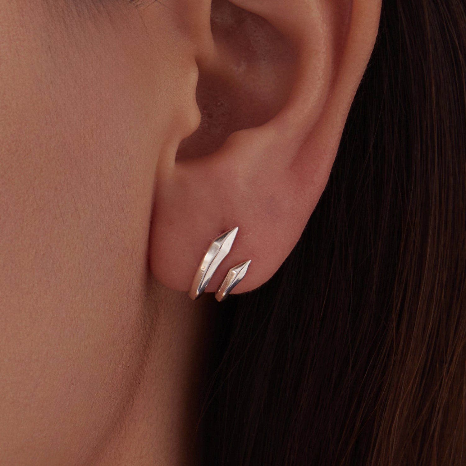 925 Sterling Silver Oxidized Silver Earrings Size 1.3*0.7cm