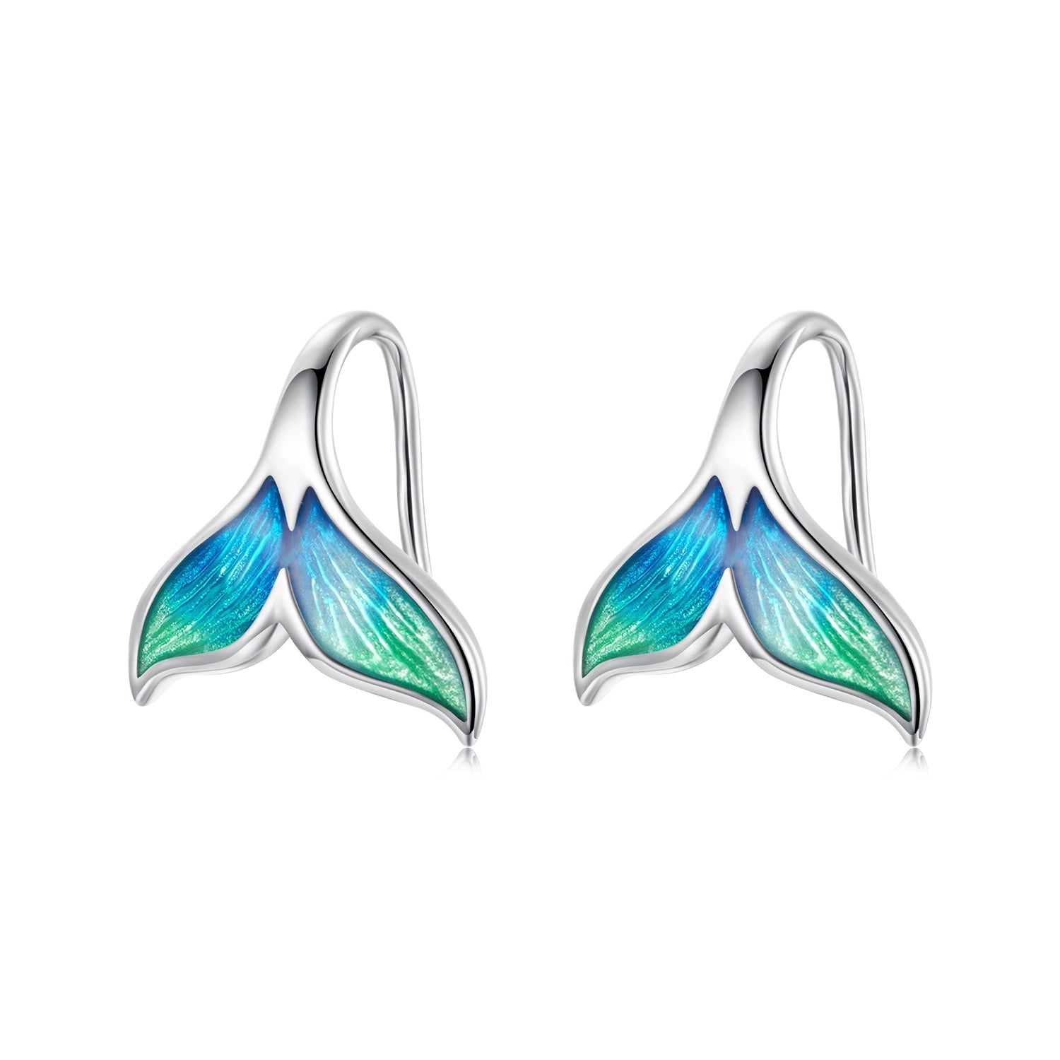 925 Sterling Silver White Gold Plated Enamel Earrings for Women
