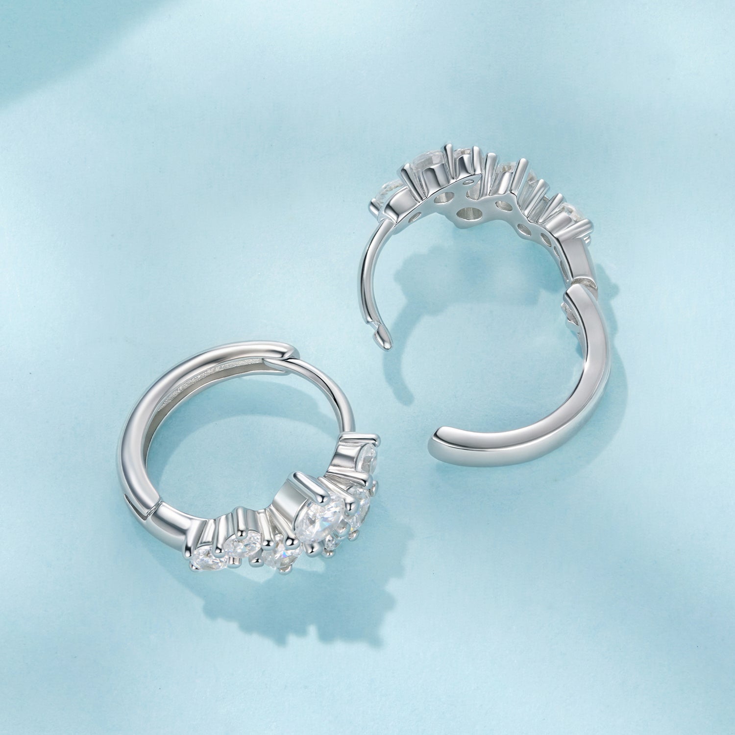 925 Sterling Silver Earrings with CZ White Gold Plating