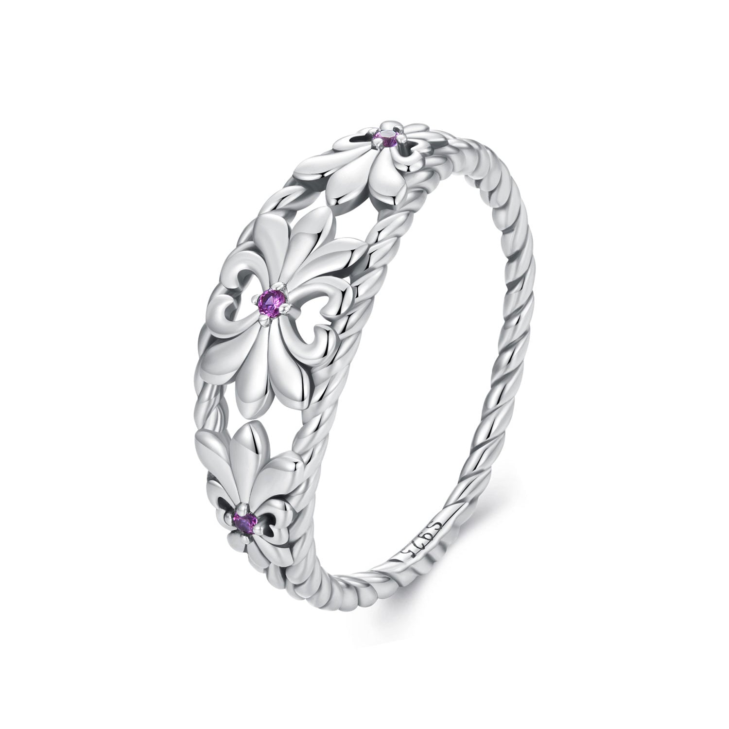 925 Sterling Silver Oxidized 1.3mm Pavé Set CZ Ring Size 6.0 for Women