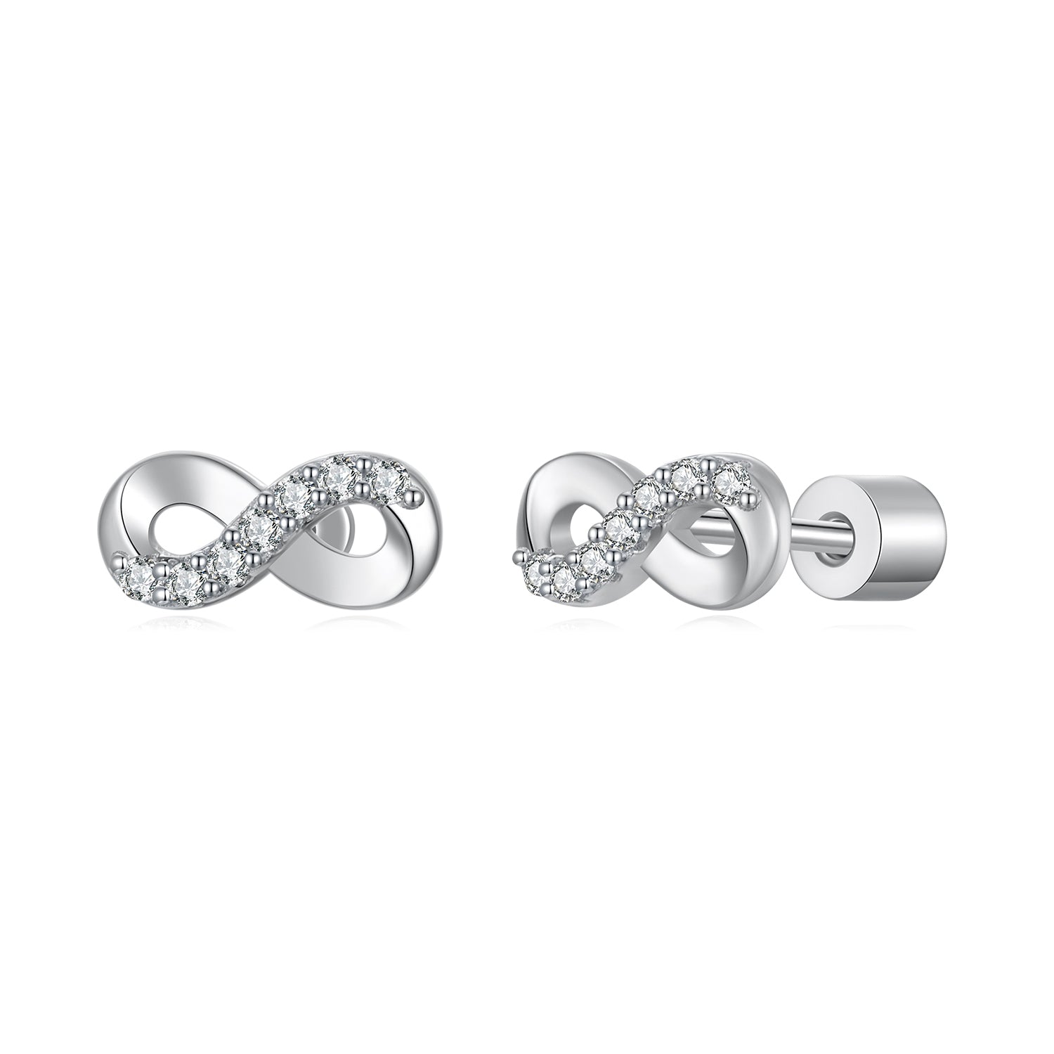 925 Sterling Silver & Moissanite Earrings 0.005ct for Women