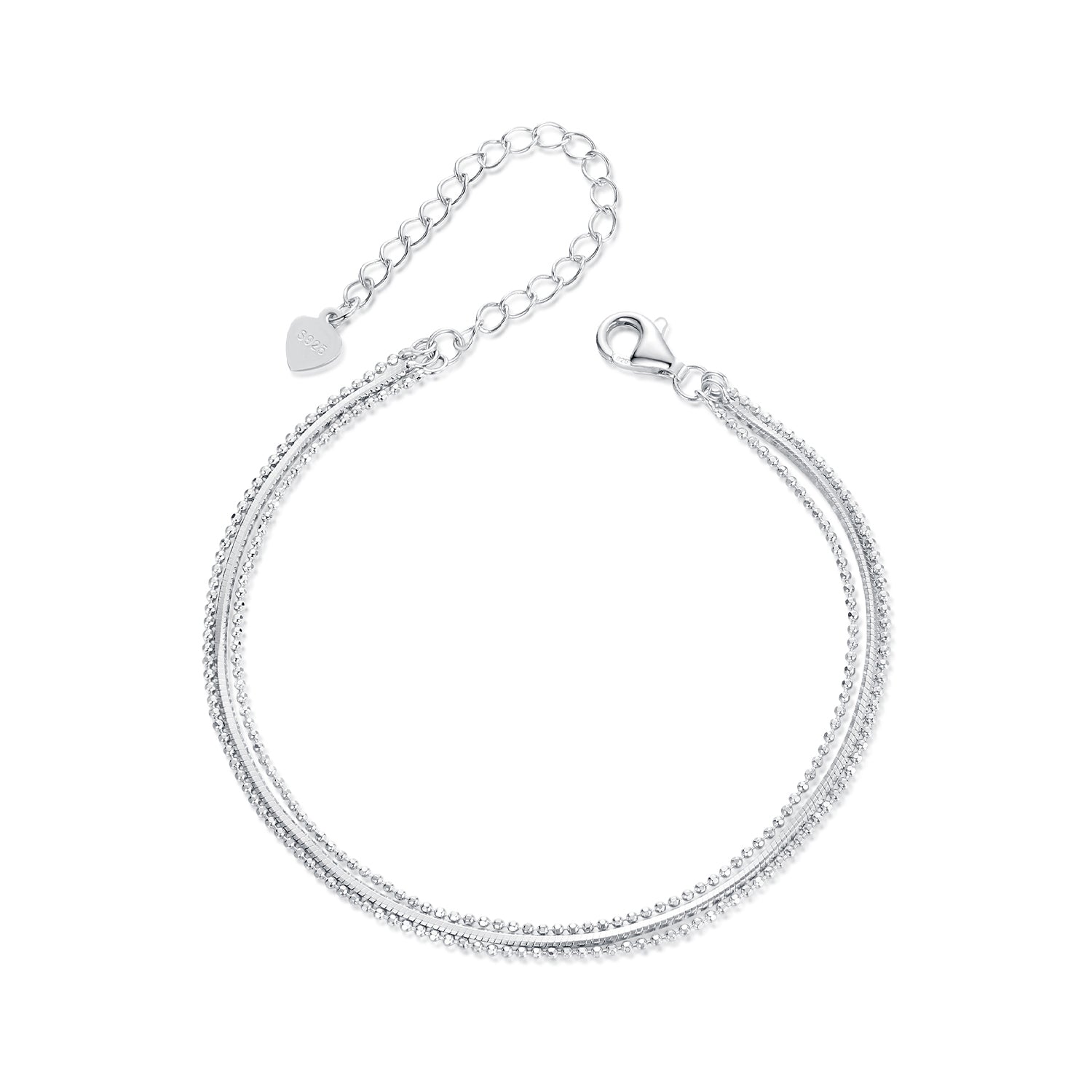 925 Sterling Silver & White Gold Plated Bracelet