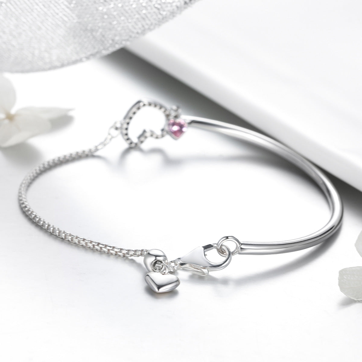 925 Sterling Silver Bracelet 19cm for Women