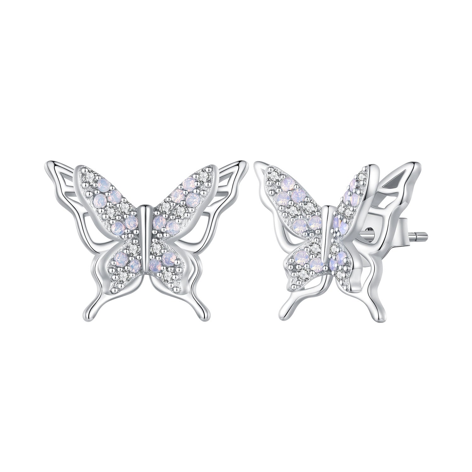 925 Sterling Silver Opal Nanometer Stone Earrings for Women