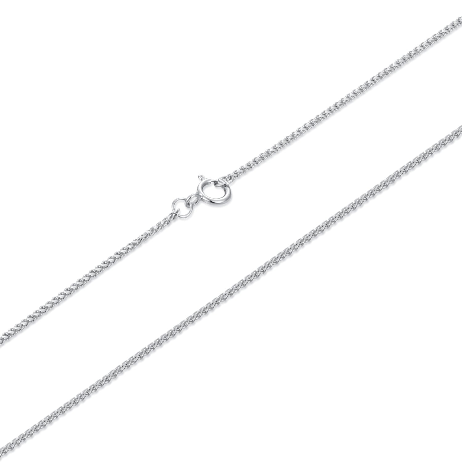 925 Sterling Silver + Plated White Gold 40cm Necklace
