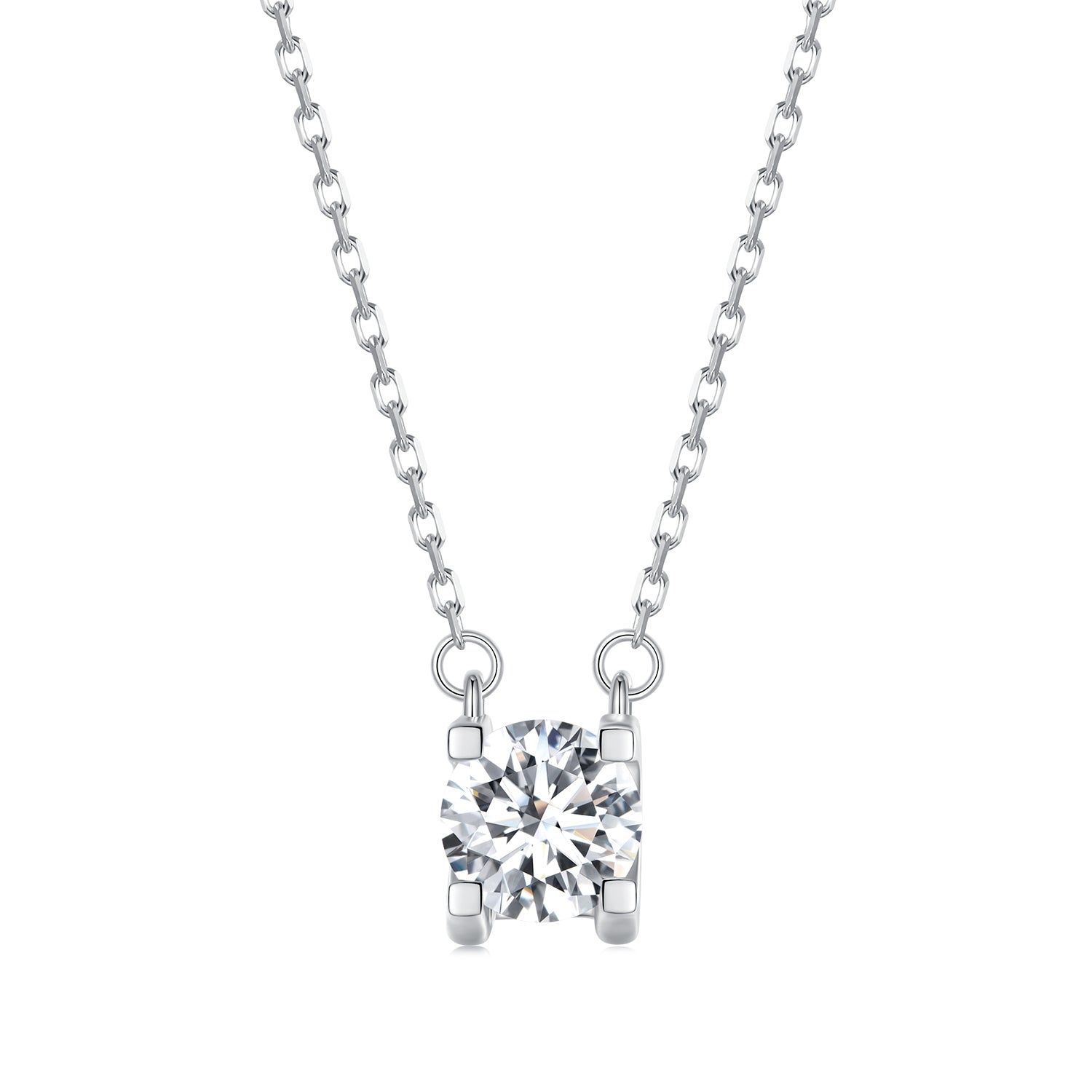925 Sterling Silver 0.65 Carat Moissanite Necklace for Women