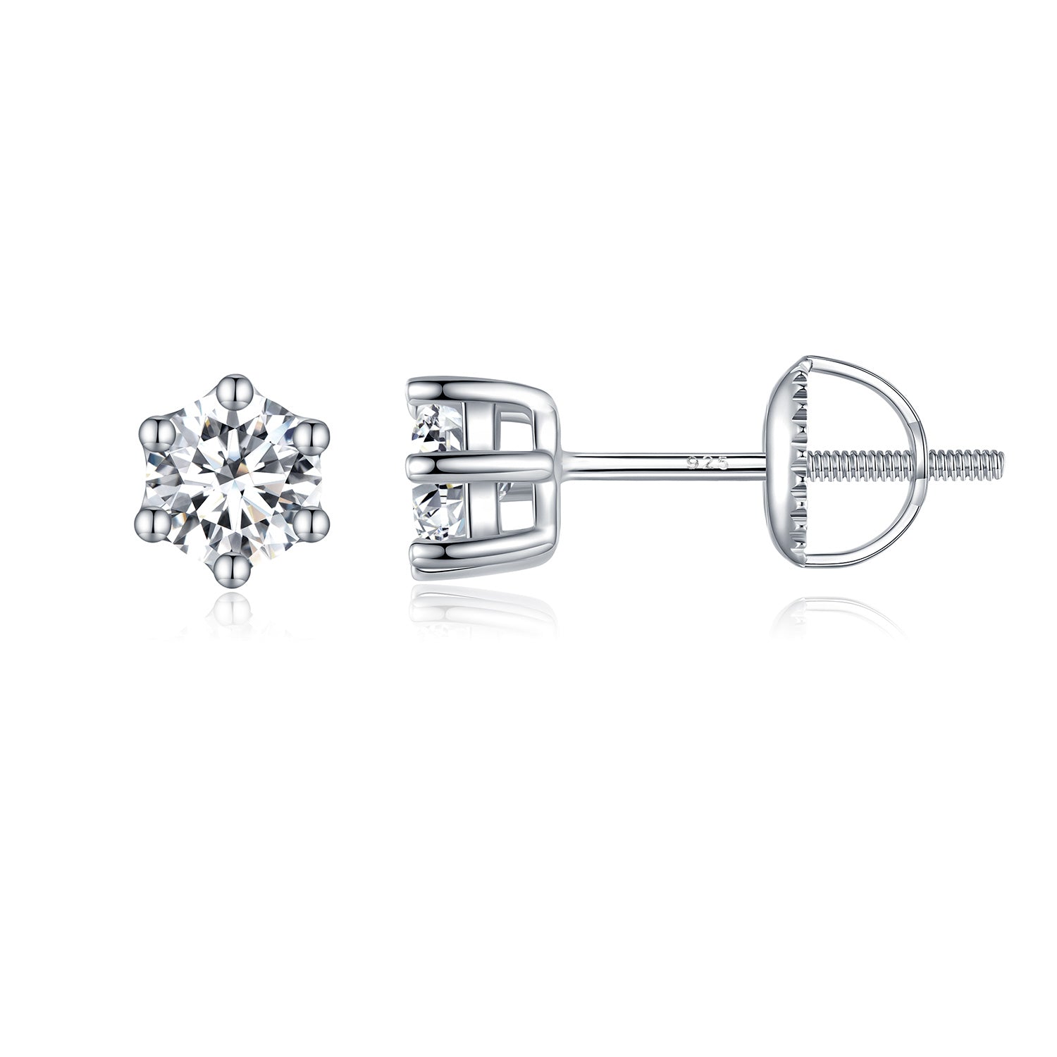 925 Sterling Silver Pavé Set CZ Earrings for Women - 0.5x0.5 cm