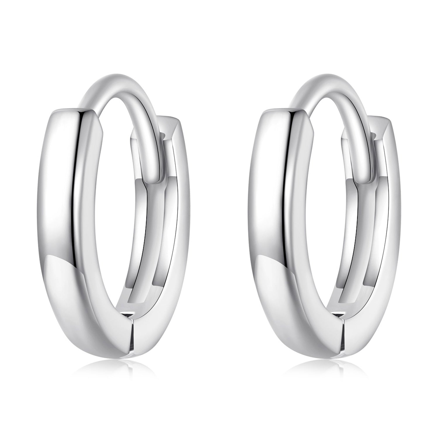925 Sterling Silver Earrings for Women - Style A, 1.1x0.2cm, Platinum Plated