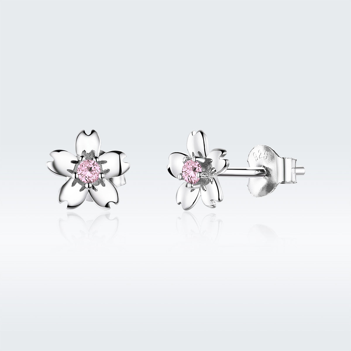 925 Sterling Silver Earrings with CZ in Pavé Setting