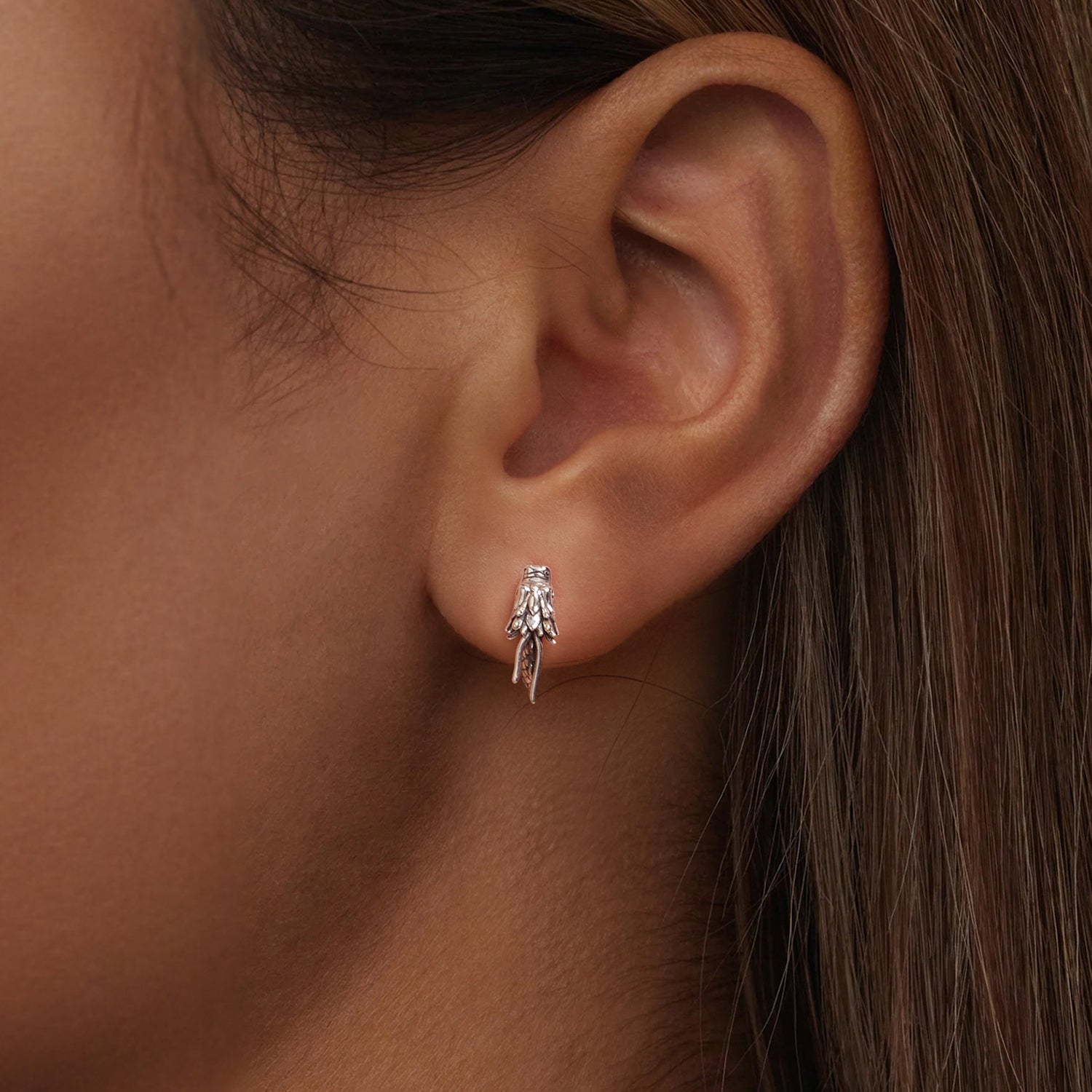 925 Sterling Silver Pave Setting CZ Oxidized Earrings for Women