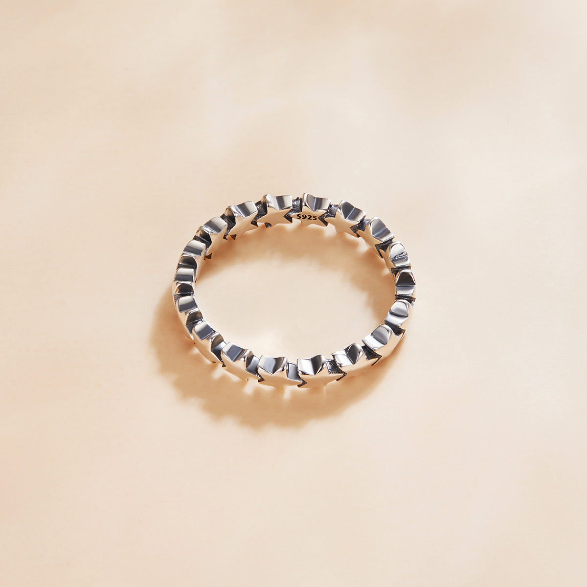 925 Sterling Silver Oxidized Ring Size 5.0 for Women