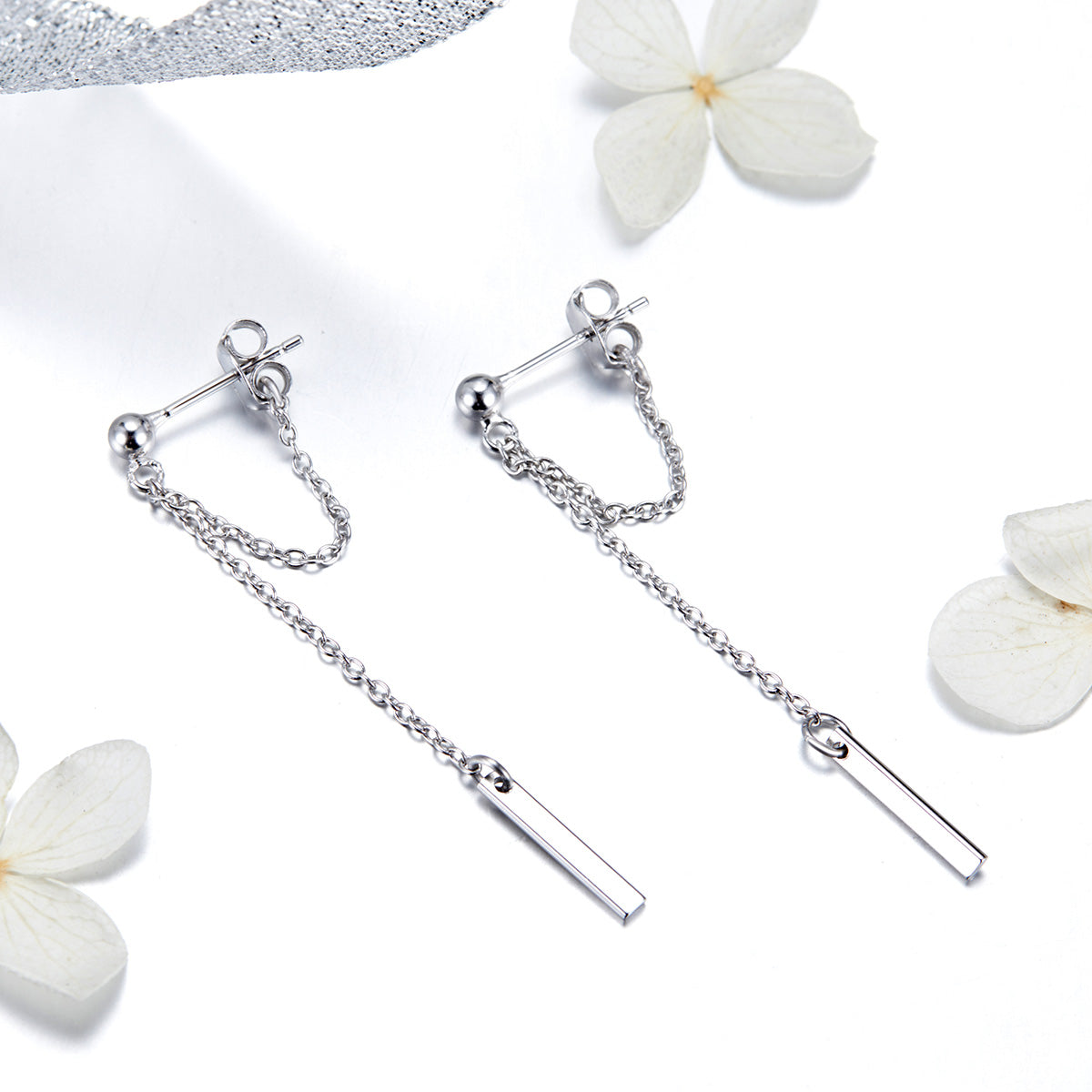 S925 Sterling Silver Plated Platinum Earrings for Women