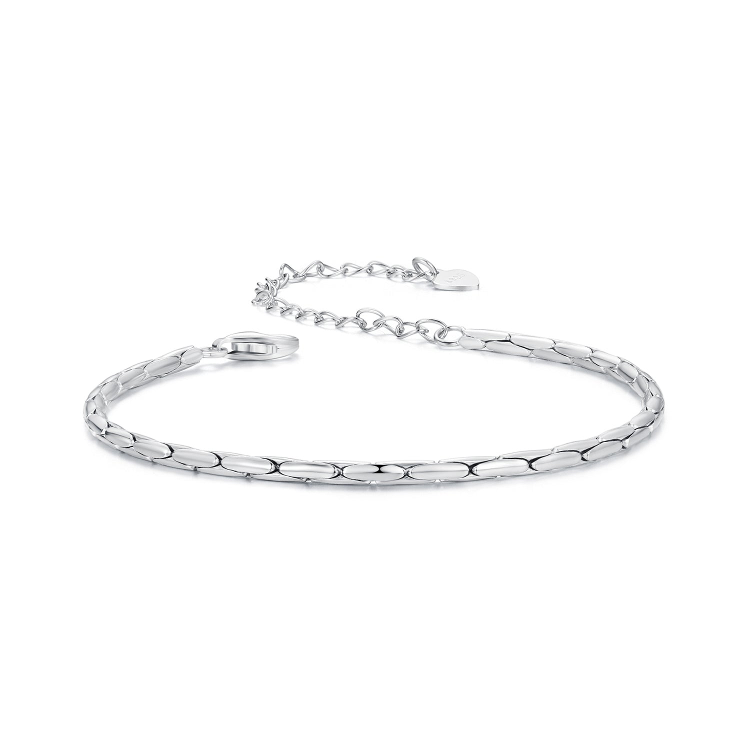 925 Sterling Silver + White Gold Plated Bracelet