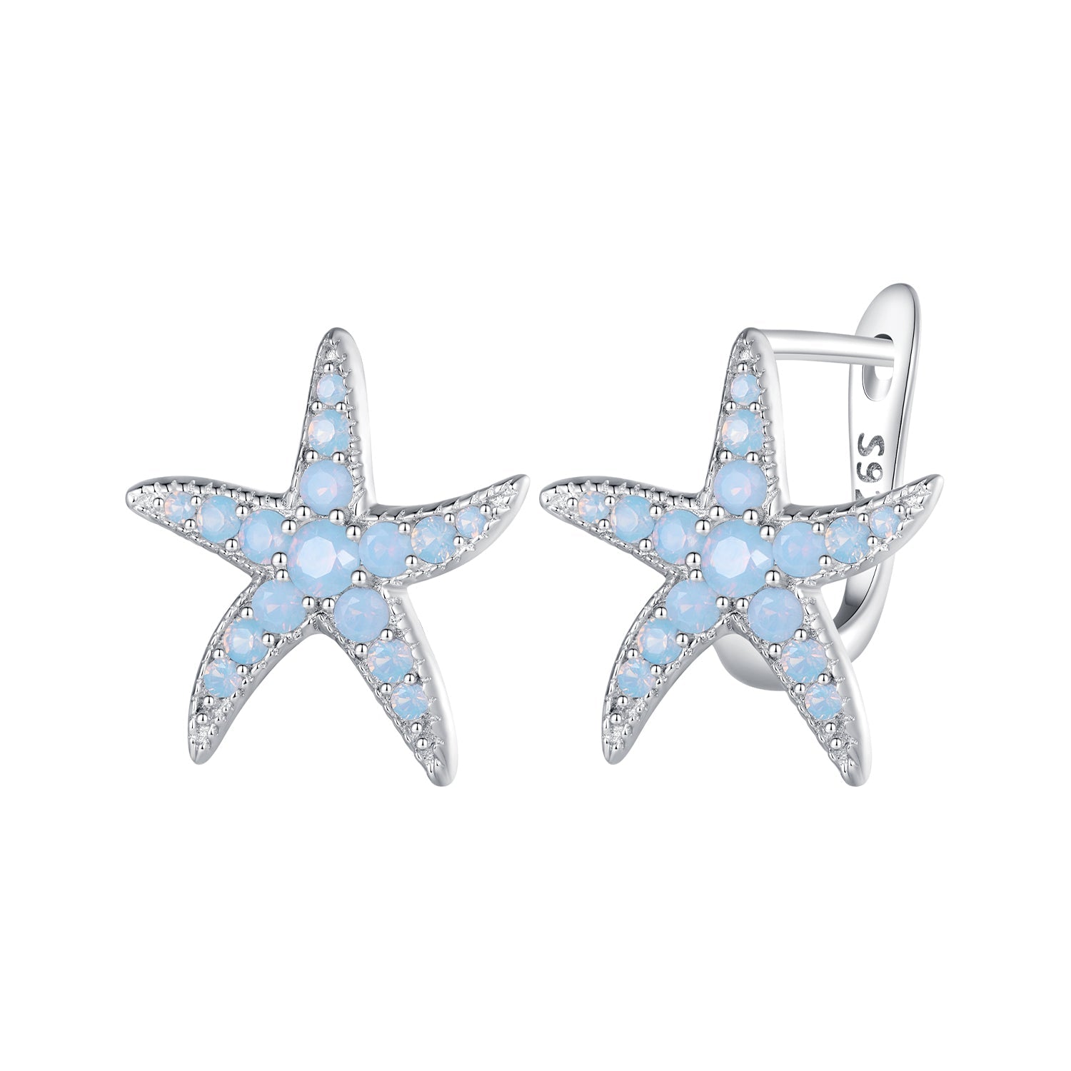 925 Sterling Silver Opal Earrings 15x13mm for Women