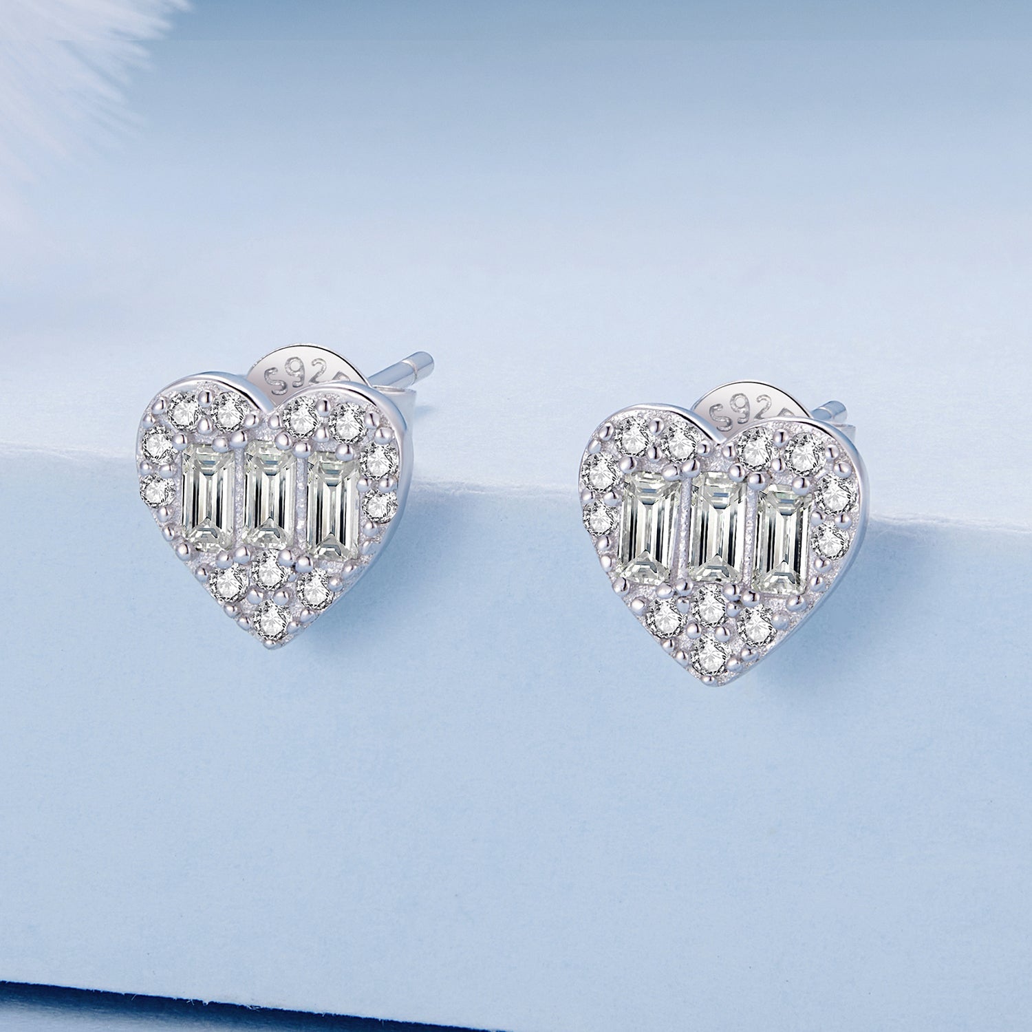 925 Sterling Silver Earrings with Pavé Set CZ