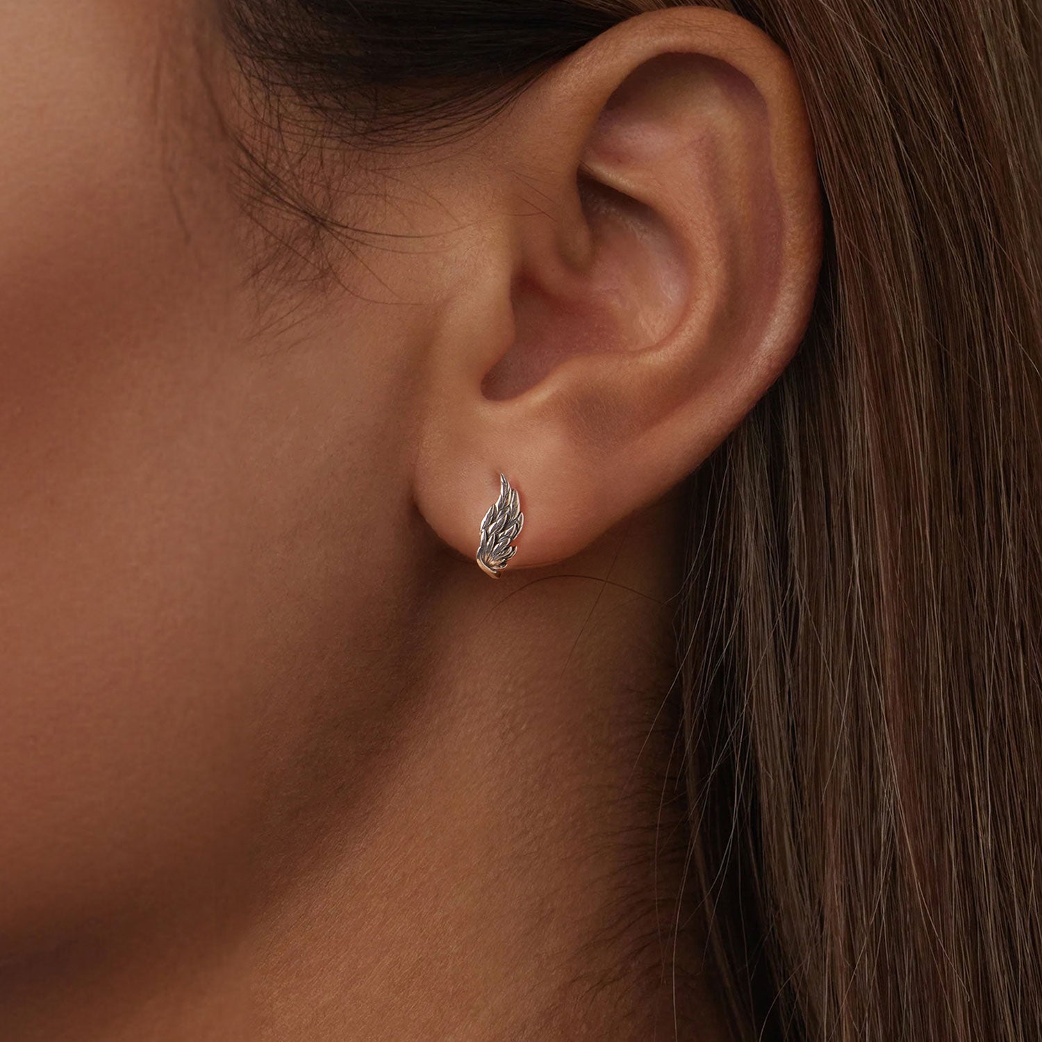925 Sterling Silver Earrings with Oxidized Finish, 1.3x0.5cm for Women