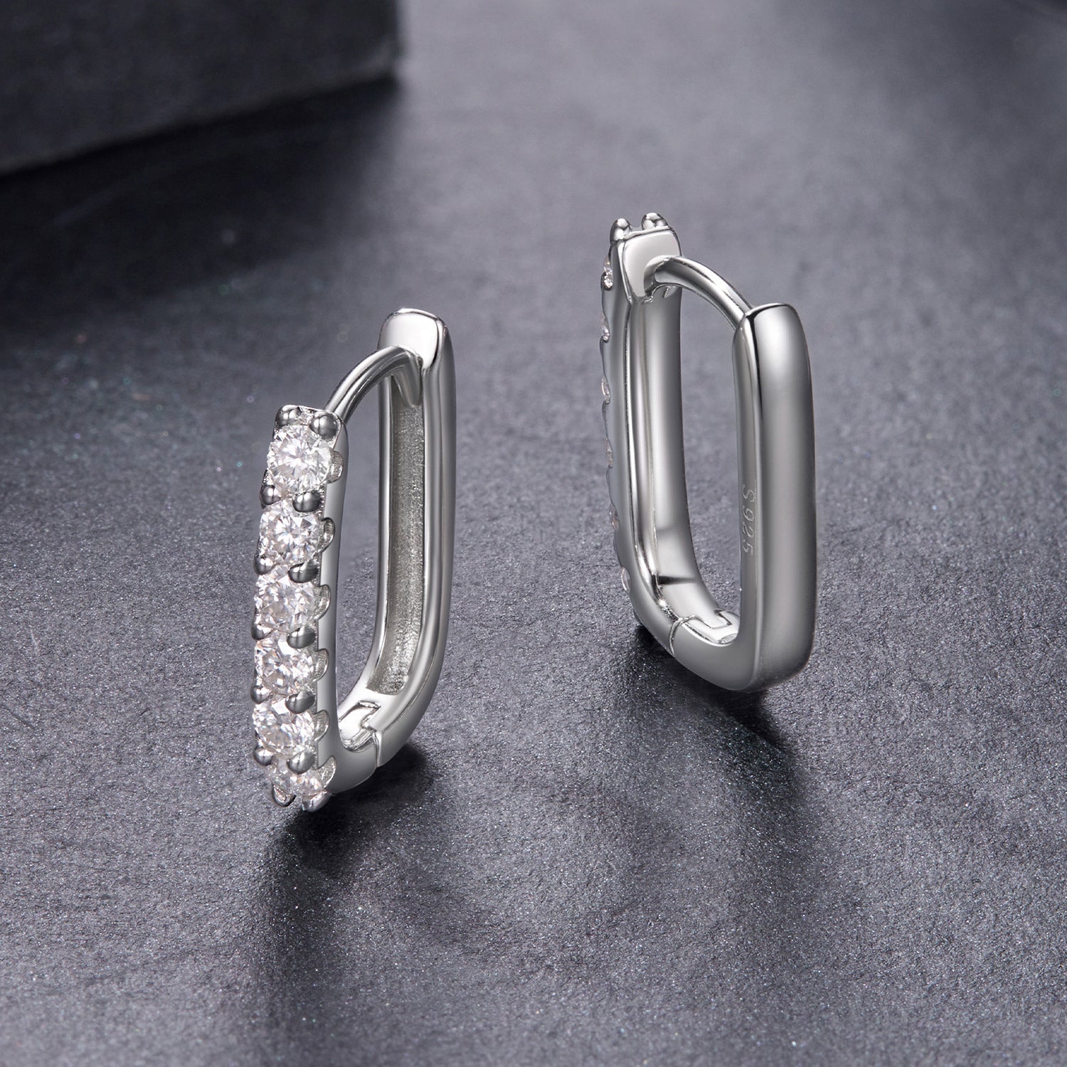 925 Sterling Silver Moissanite Earrings 1.4cm for Women