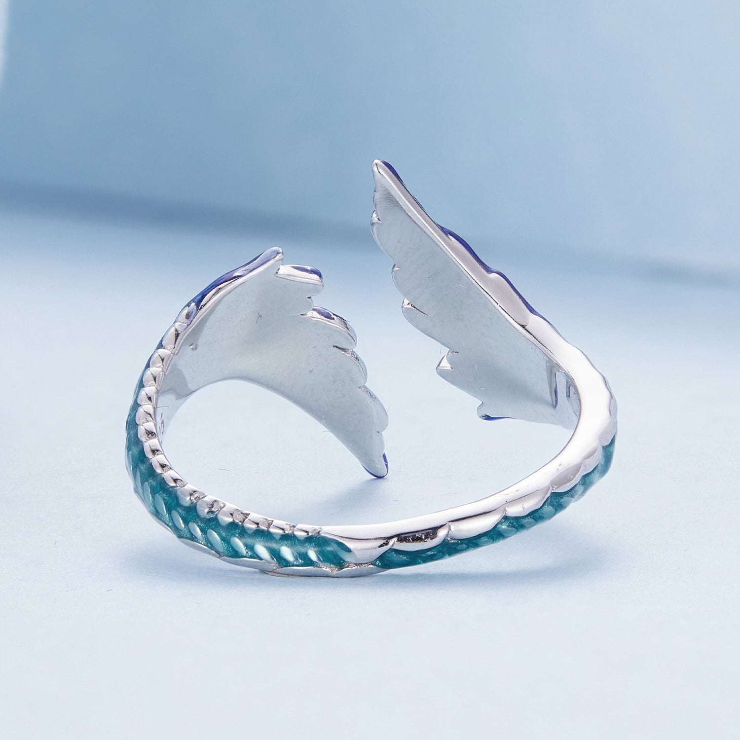 925 Sterling Silver Enamel Ring Size 9.0 for Women