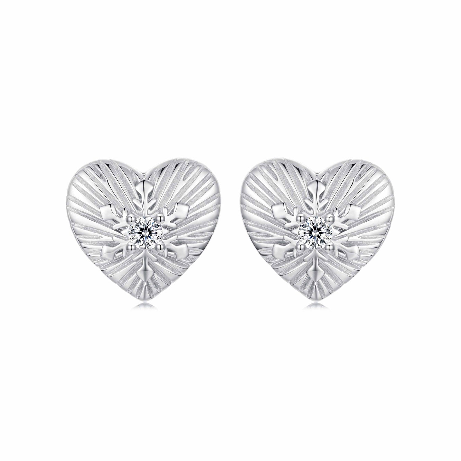925 Sterling Silver Earrings with CZ in White Gold Plating for Women