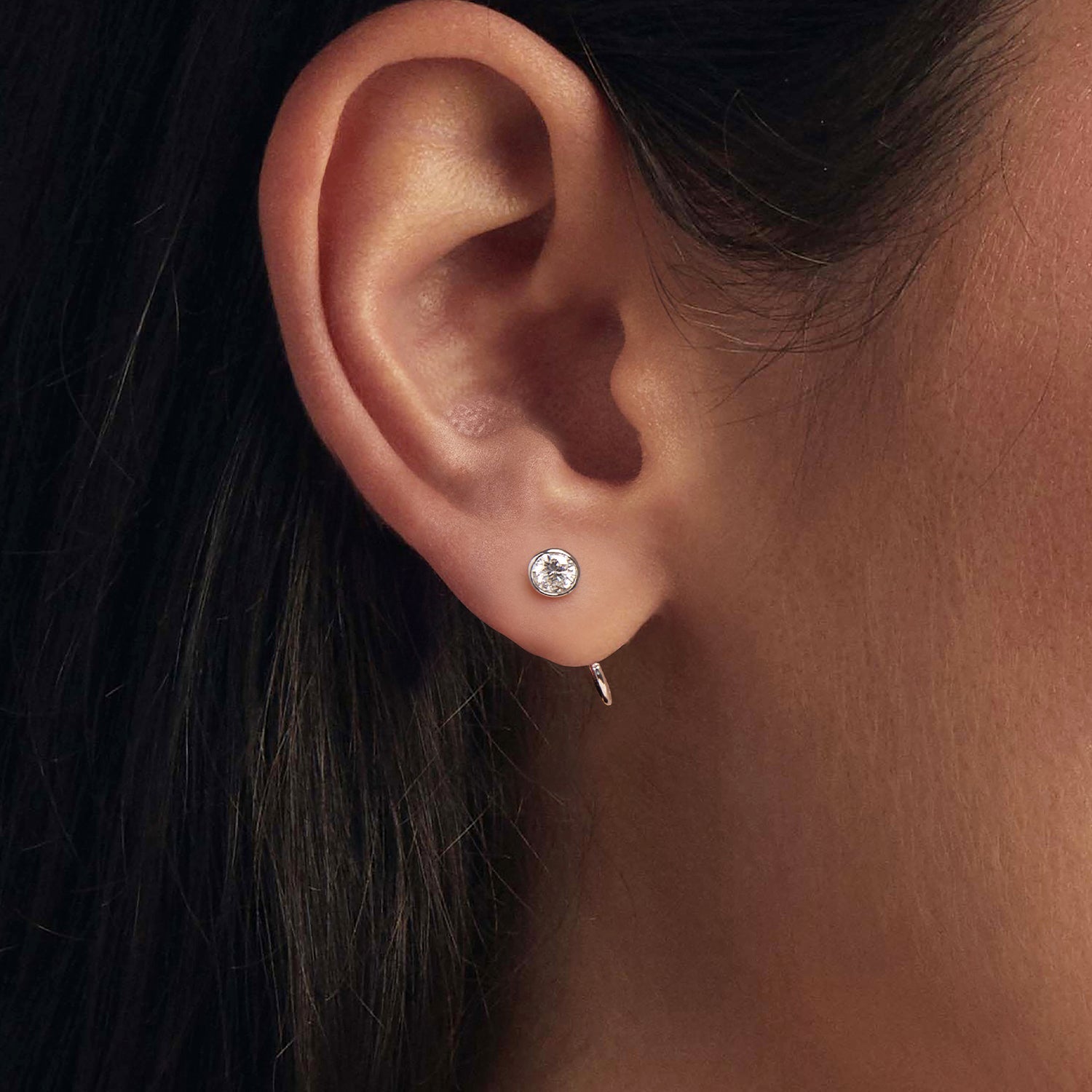 925 Sterling Silver Moissanite 0.3 Carat Earrings for Women