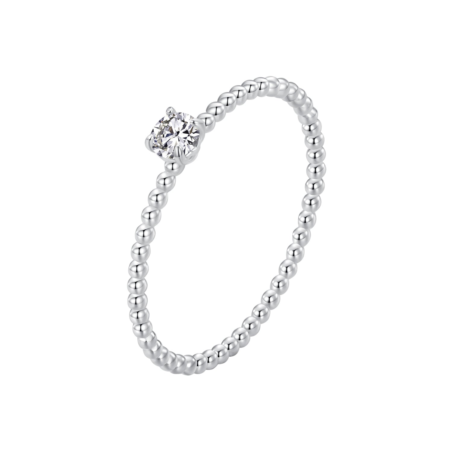 925 Sterling Silver 3mm Moissanite Ring for Women - Size 6