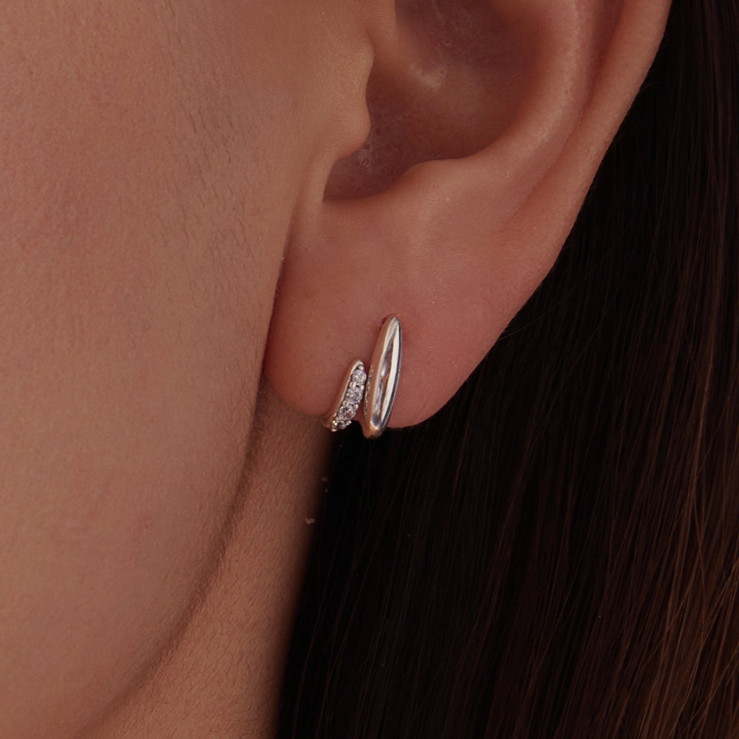 925 Sterling Silver Earrings with Pavé Setting CZ