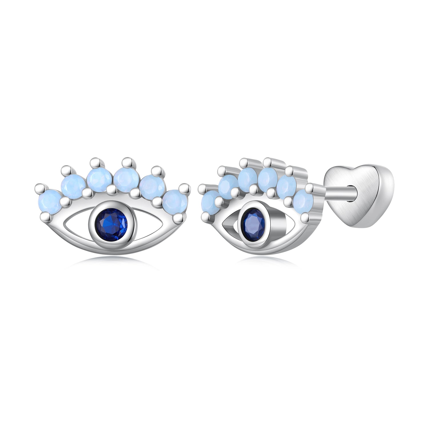 925 Sterling Silver Plated Platinum Opal Earrings for Women