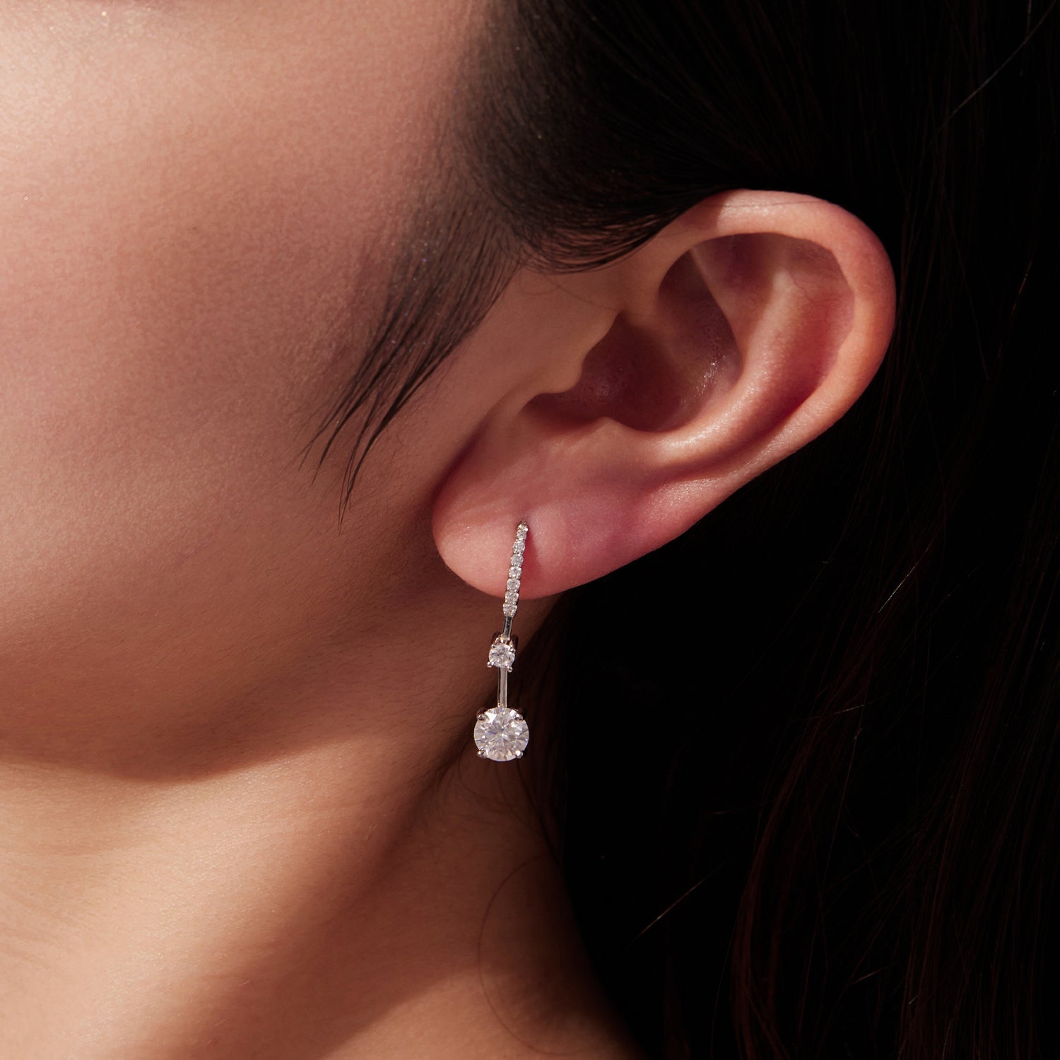 925 Sterling Silver Moissanite 1.00 Carat Earrings for Women