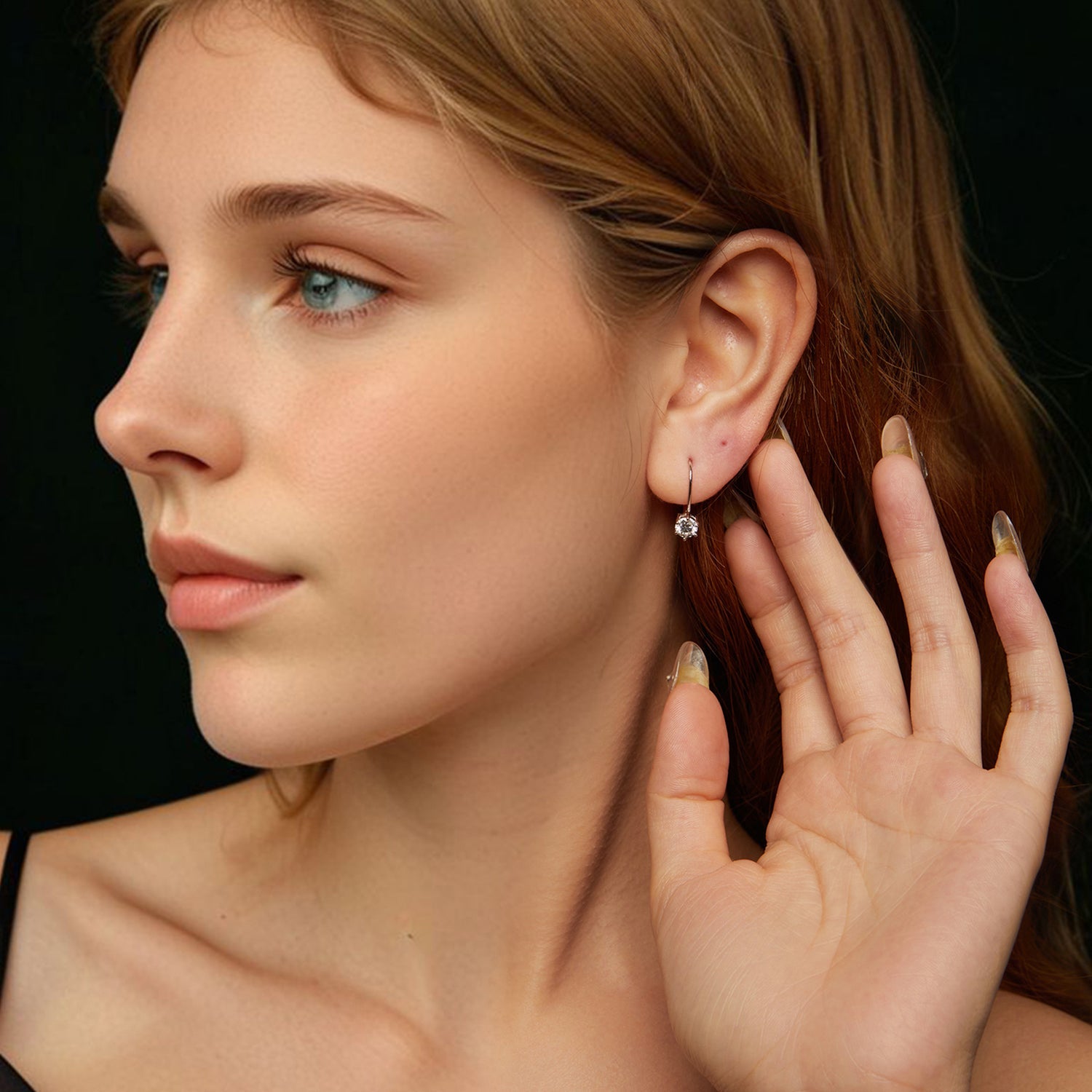 925 Sterling Silver 0.5 Carat Moissanite Earrings for Women