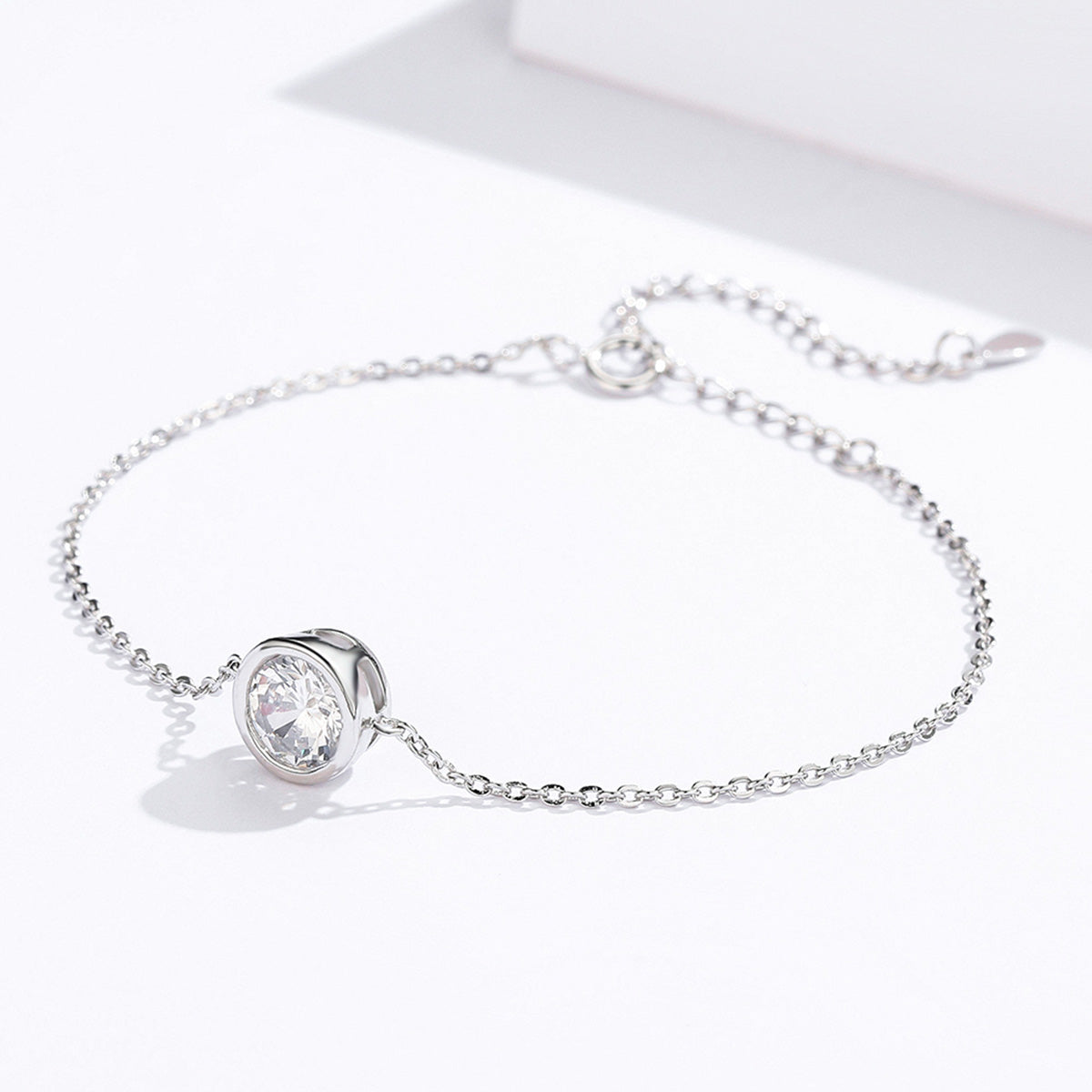925 Sterling Silver & Platinum Plated CZ Bracelet for Women