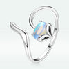 925 Sterling Silver 0.8 Carat Genuine Moonstone Ring for Women