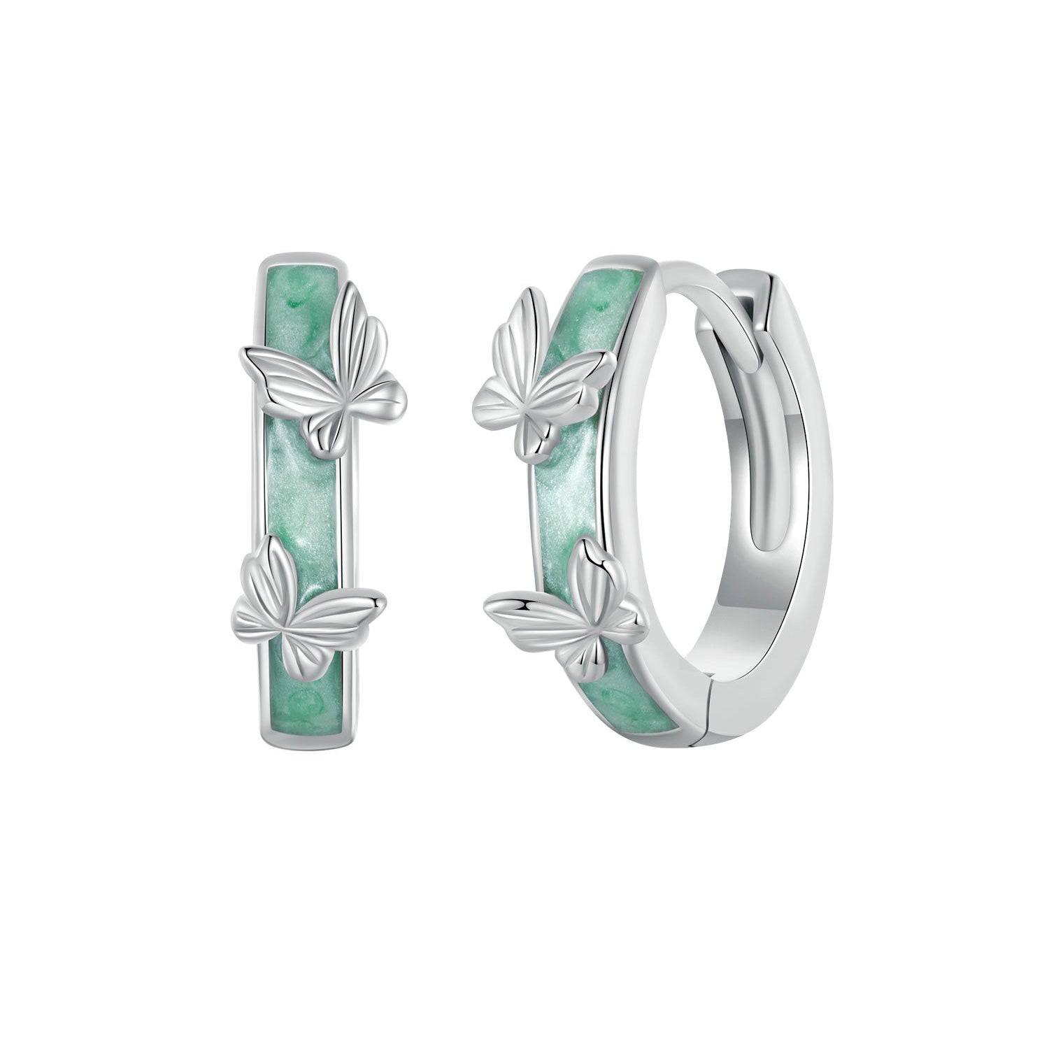 925 Sterling Silver Earrings with Enamel Process and Platinum Plating for Women