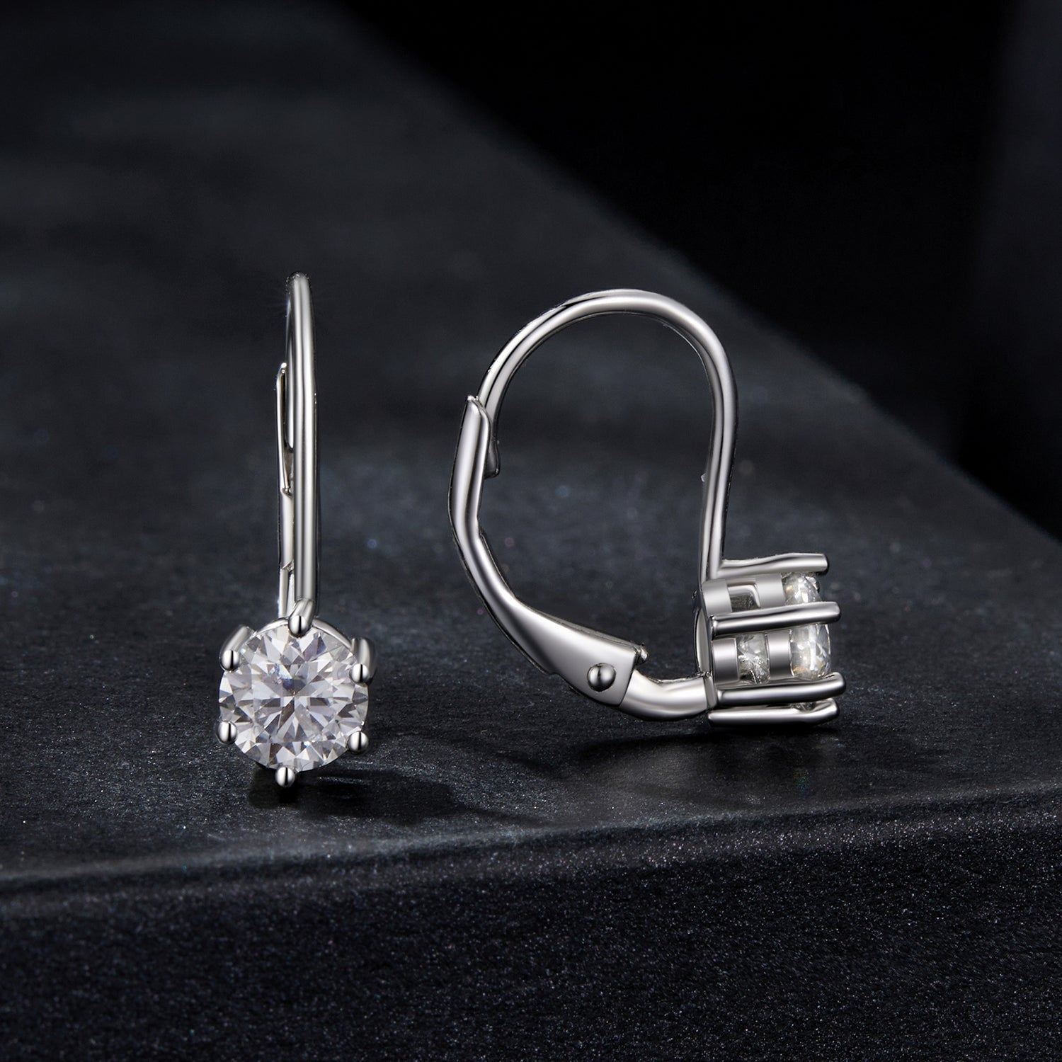 925 Sterling Silver 0.5 Carat Moissanite Earrings for Women