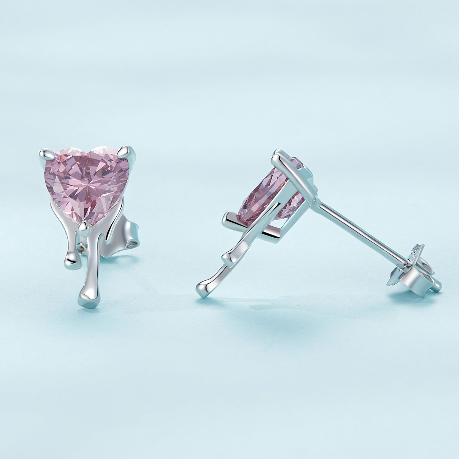 925 Sterling Silver CZ Earrings with Pavé Setting for Women