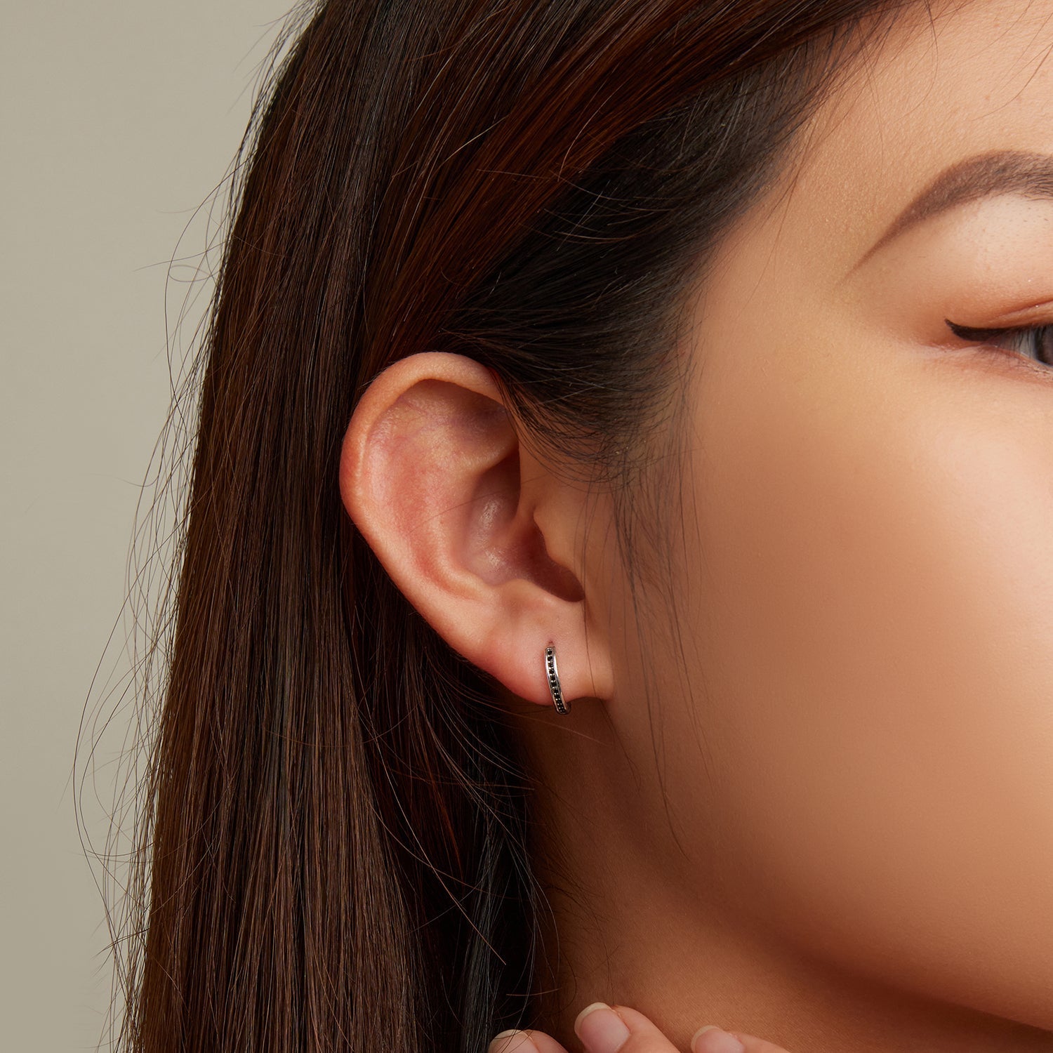 925 Sterling Silver Oxidized Pavé CZ Earrings