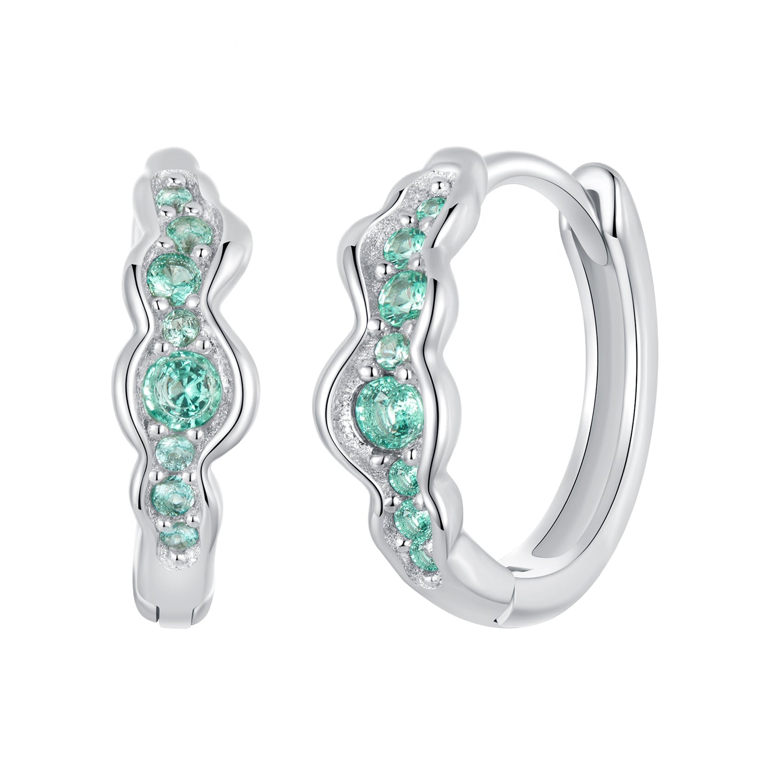925 Sterling Silver Pave Setting CZ Earrings for Women