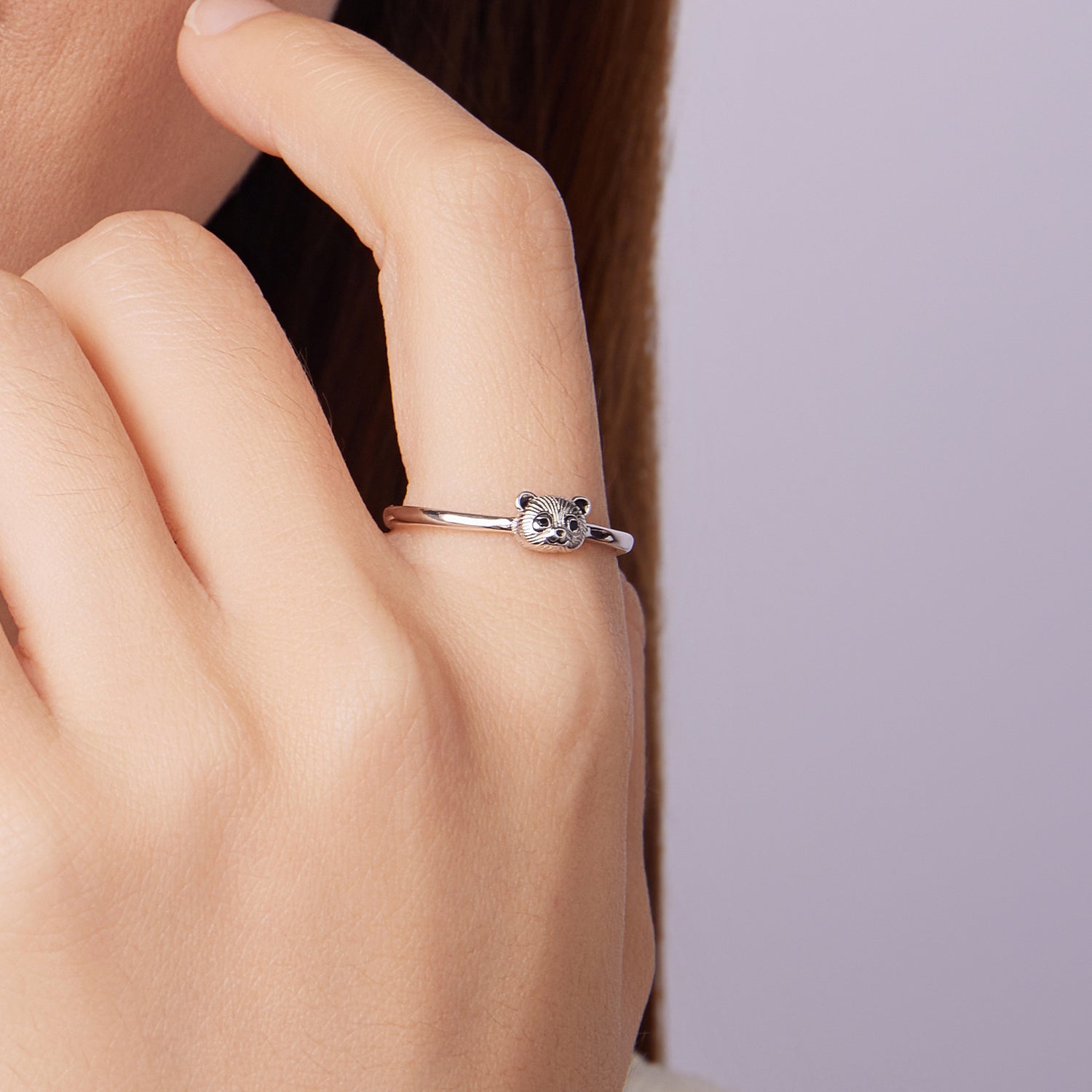 925 Sterling Silver White Gold Plated Enamel Ring for Women