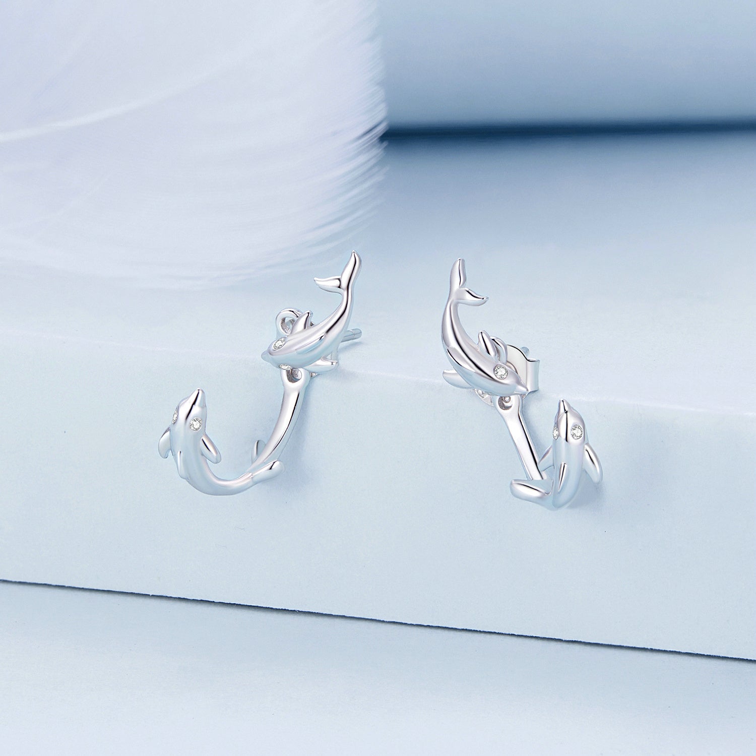 S925 Sterling Silver Rose Gold Plated Zircon Earrings