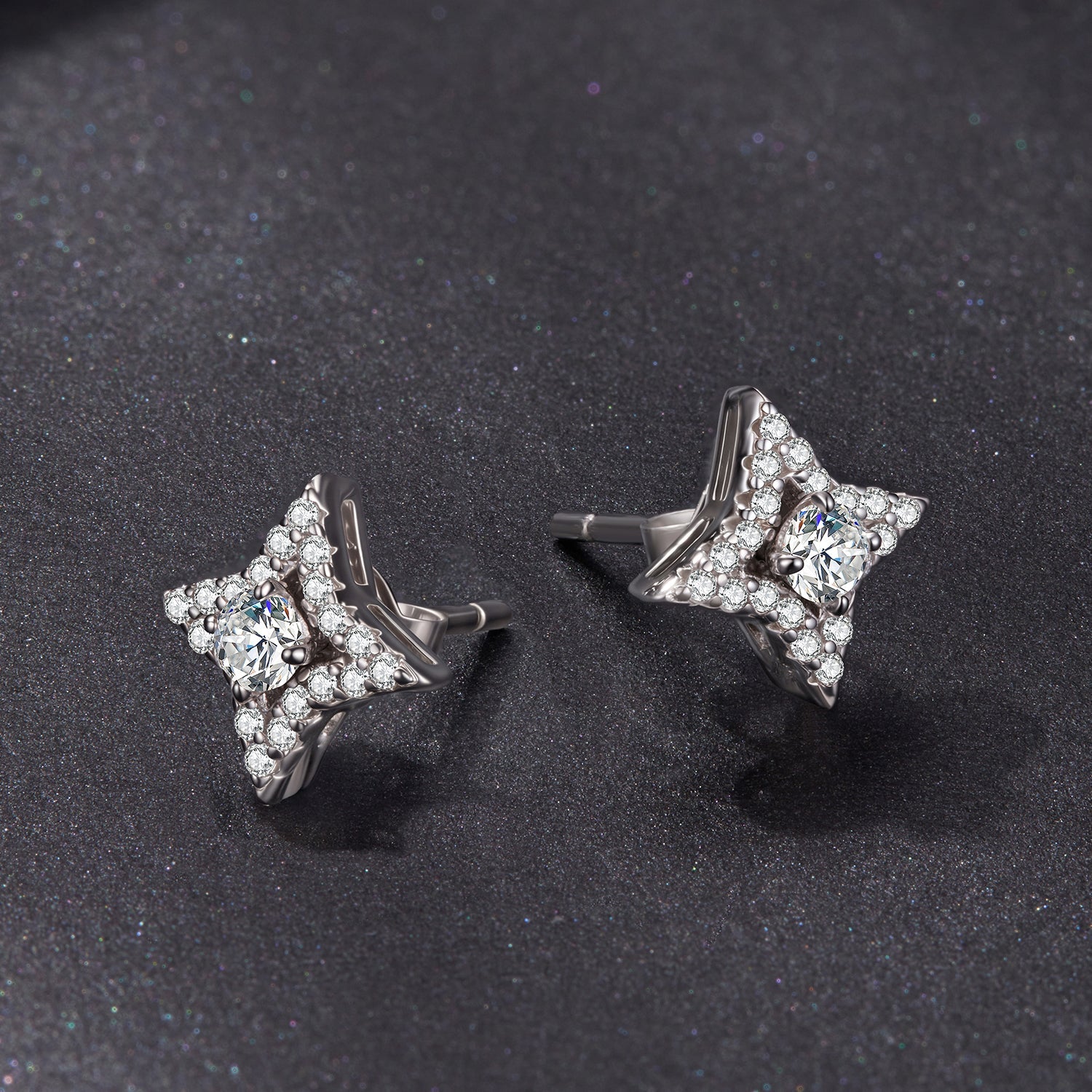 925 Sterling Silver Moissanite 0.1ct Earrings for Women