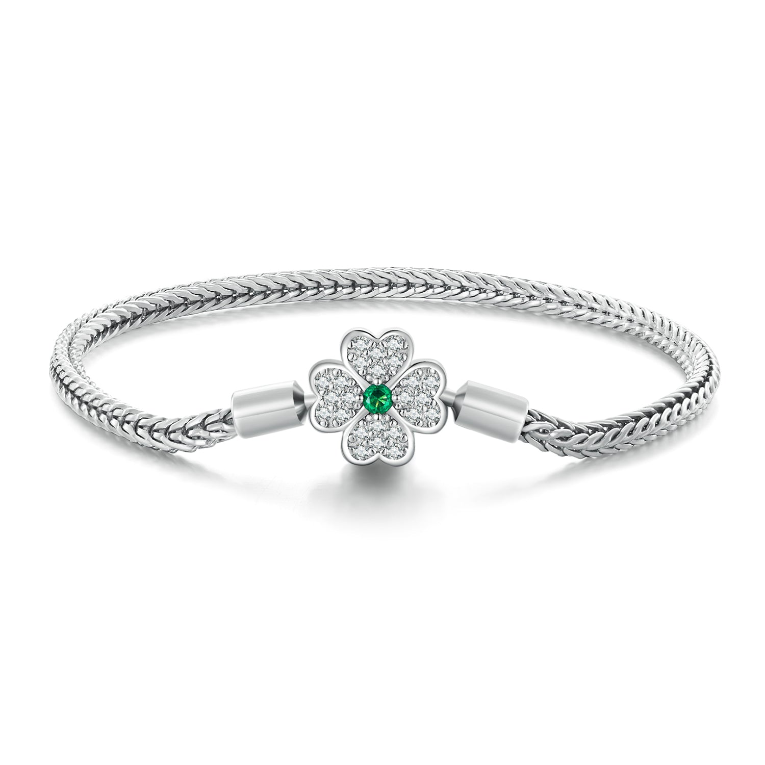 925 Sterling Silver Plated Platinum Bracelet with 3mm Rope for Women