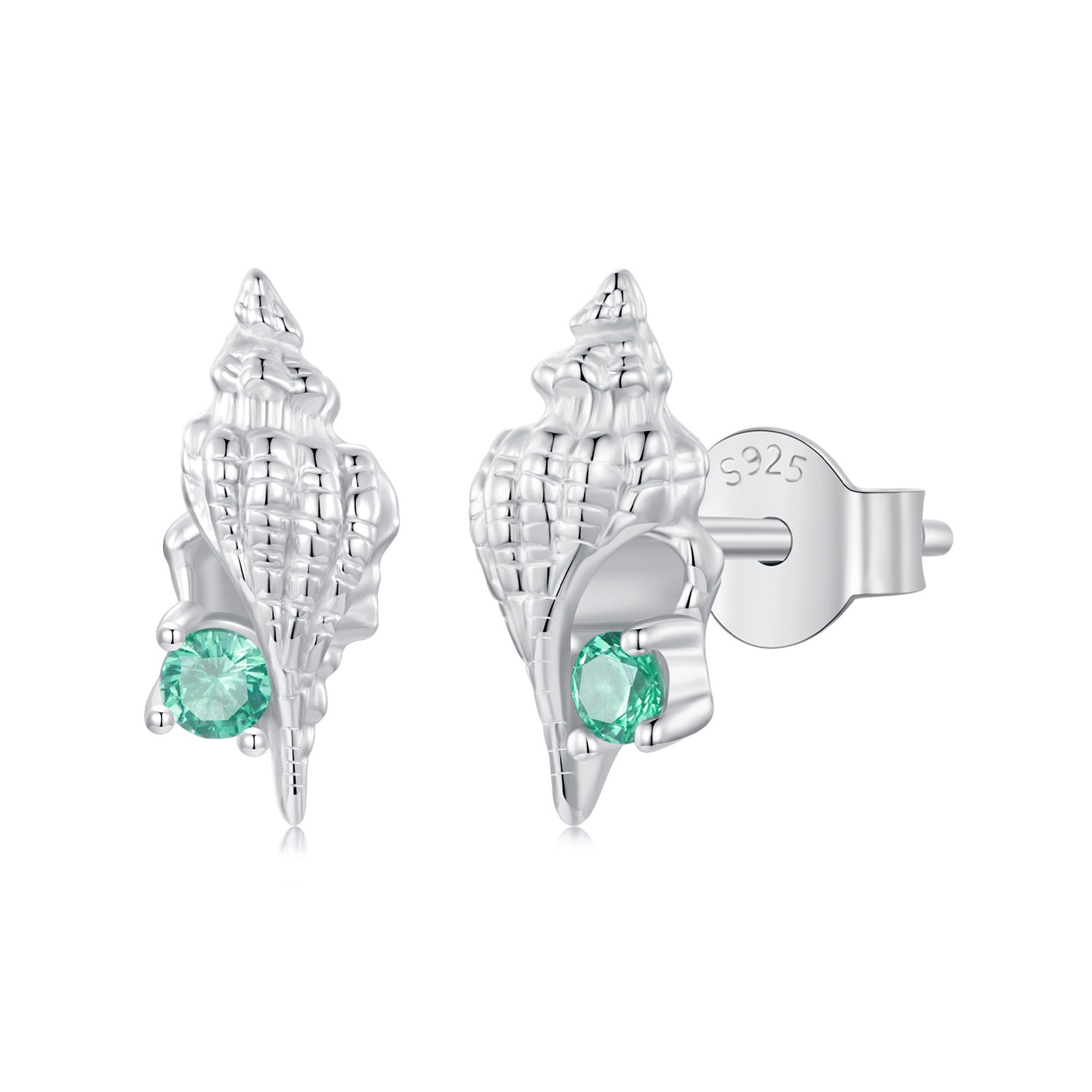 925 Sterling Silver Earrings with Transparent Glass, 5x12mm for Women
