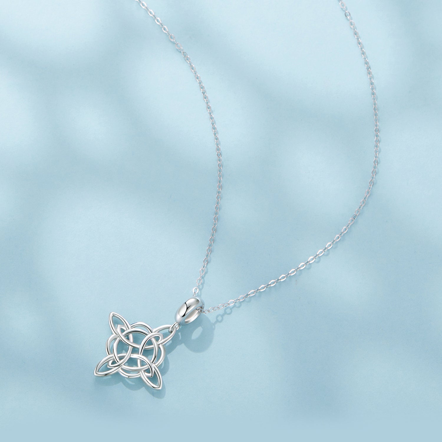 925 Sterling Silver Necklace with White Gold Plating and CZ - 40+5cm for Women