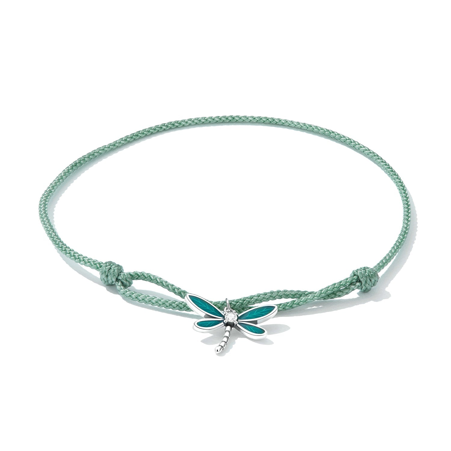 925 Sterling Silver Adjustable Bracelet with CZ and Enamel in Oxidized Finish for Women
