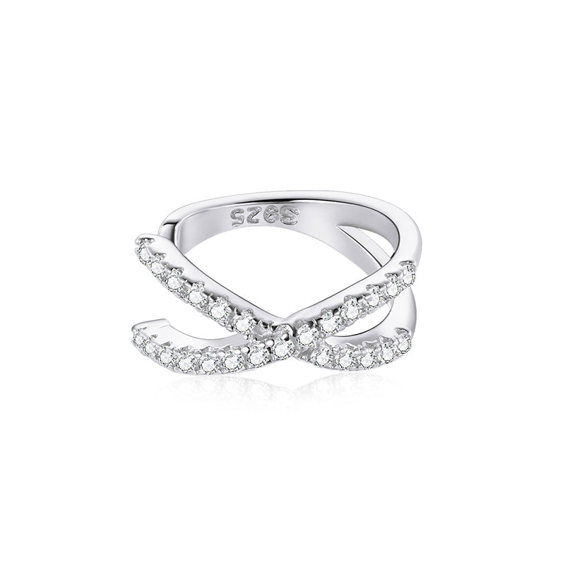 925 Sterling Silver Earrings with Pavé Setting CZ - 1.2cm Diameter