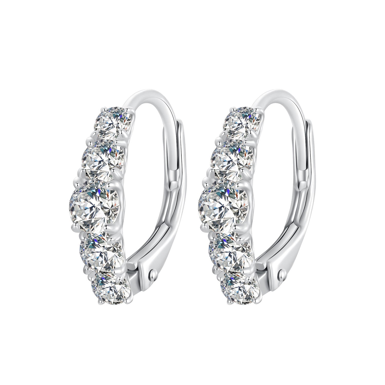 925 Sterling Silver Moissanite Earrings 13*4mm for Women