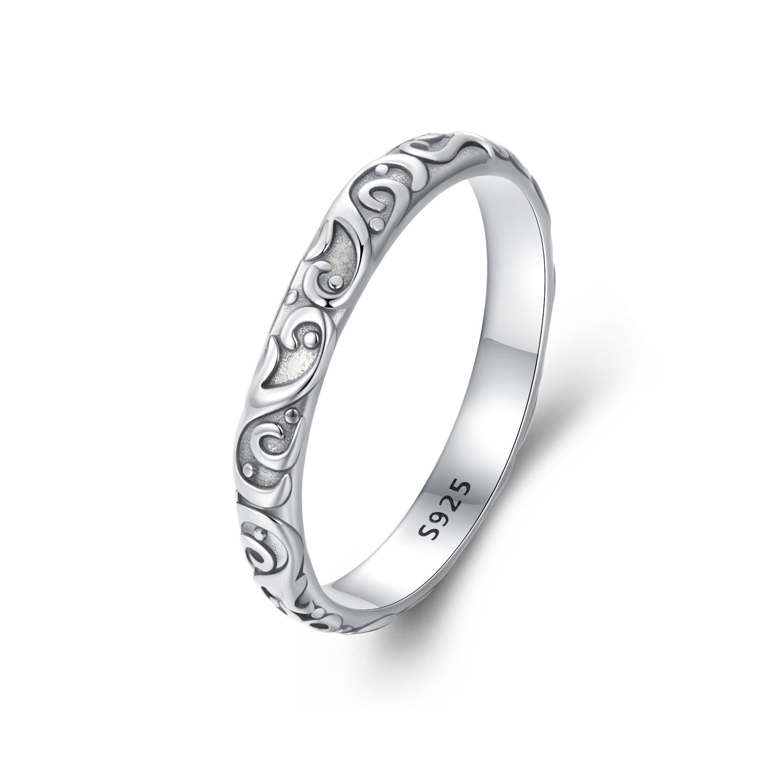 925 Sterling Silver Oxidized 2.8mm Band Ring Size 6.0 for Women