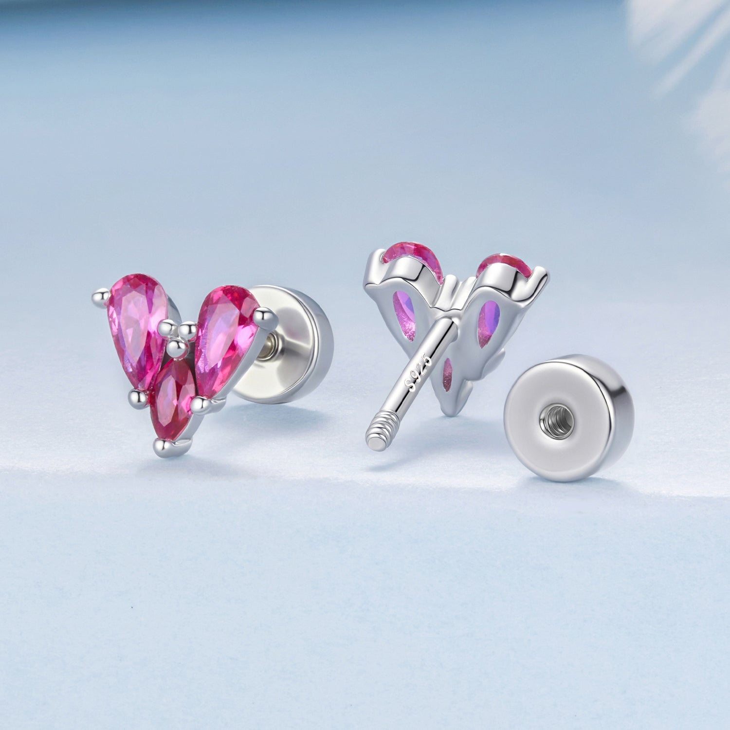 925 Sterling Silver Earrings with Pavé Setting CZ