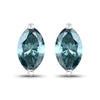 0.69 Carat Genuine Blue Diamond 14K White Gold Earrings