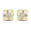 0.92 Carat Genuine LB Diamond 14K Yellow Gold Earrings